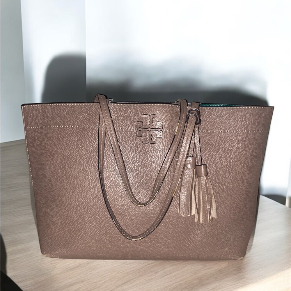 Tory Burch Brown Leather Tote Bag (needs some handle repair) - Picture 1 of 9